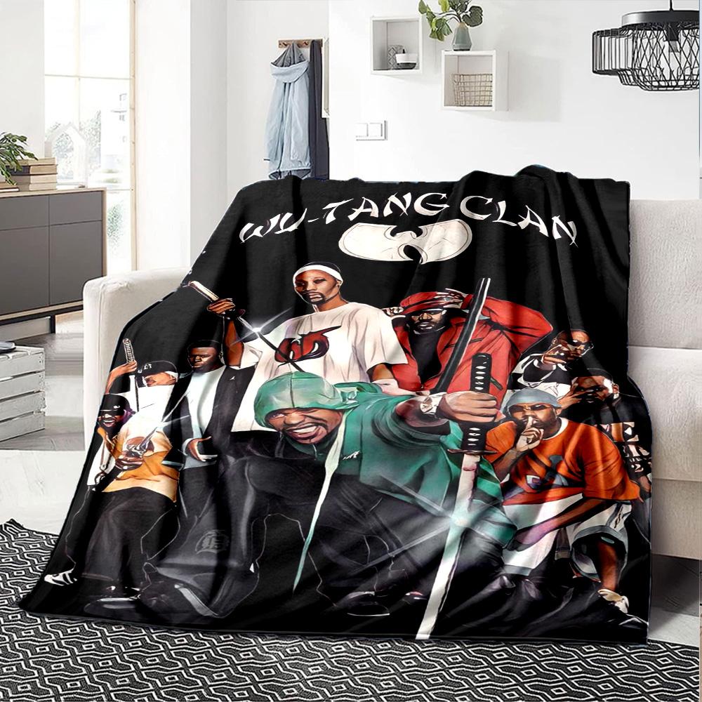 Wu‑Tang Clan Hip‑Hop Band Gruppe Druck Flanelldecke Weiche Warme Überwurfdecke für Sofa Bett Wohnzimmer