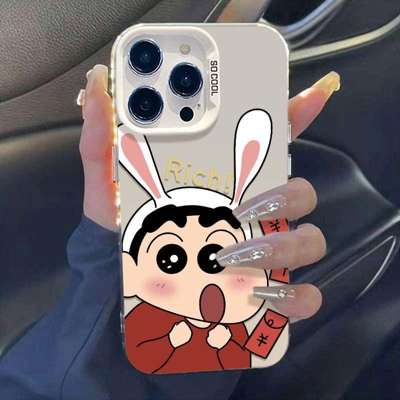 

Energetic Silver Phone Case for iPhone 12 to 15 Pro Max - Shin-chan Design iPhone 14