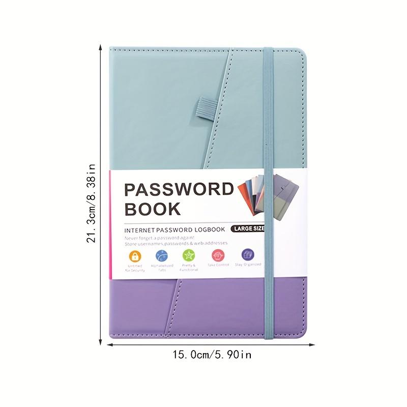 Caderno de senhas A5 com etiquetas alfabéticas Organizador de senhas para laptop para computador Endereço de internet Logins de sites Presentes de escritório