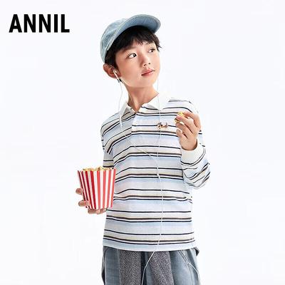 Annil Kids' Polo Neck Long-Sleeve Knit Sweater