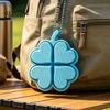 Backpack Hanging Ornament Four-Leaf Clover Clicker Keychain, 3D Printed Leaf Push Toy with Ball Accessory Chain, Stress Relief Finger Toy, Decorative
