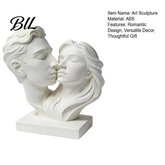 Entrance Hall Table Decor 3D Printed Couple Hugging Kissing Statue, Modern Minimalist Art Sculpture Anniversary Gift for Couples Desk Shelf, Romantic