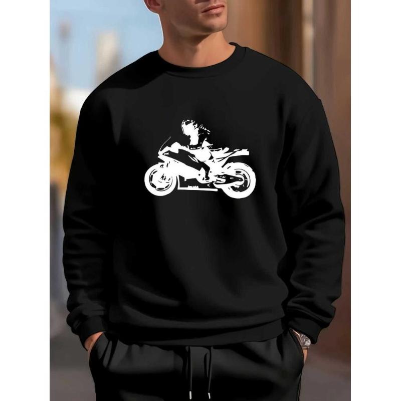 

Мужской свитшот свободного кроя с круглым вырезом, манжетами и низом из рубчатой вязки, классическая повседневная офисная одежда XXL