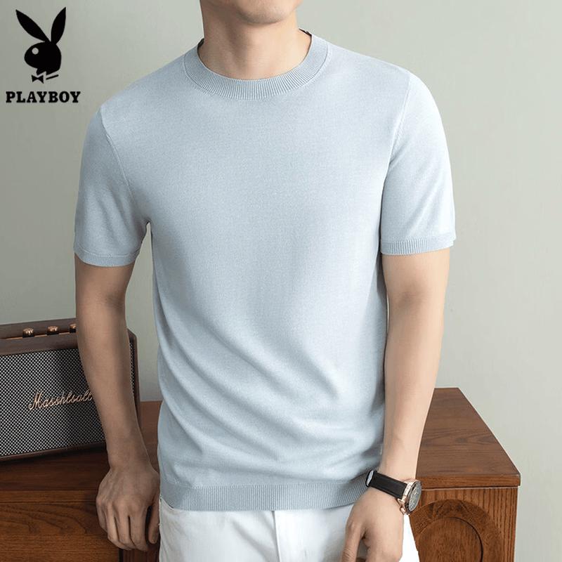 Men s Playboy Linen Blend Short Sleeve T-Shirt 185/3XL