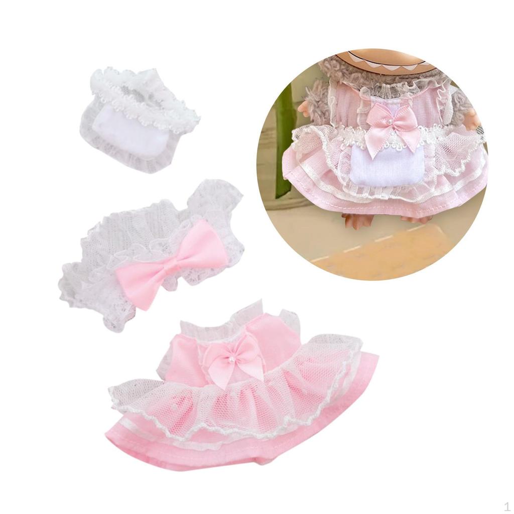 Doll Maid Outfit Set for 17cm Dolls, Complete with Extras