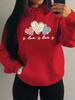 Women's Autumn Pink Leopard Heart Print Loose Hoodie with Pockets