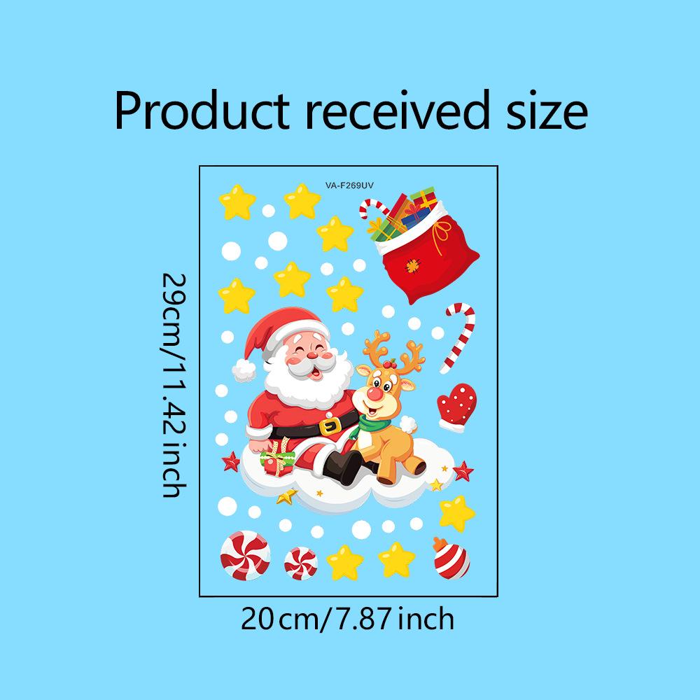 Jule Snøkrystall Elg Snømann Glassklistremerke Noel Pynt Jule Veggklistremerker God Jul Dekor Godt Nyttår Klistremerke