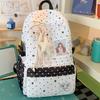 Schoolbag Girl Wind Snowflake Polka Dot Backpack Female Student Campus Cartoon Junior High School Student Large Capacity Daily School Bag Girl