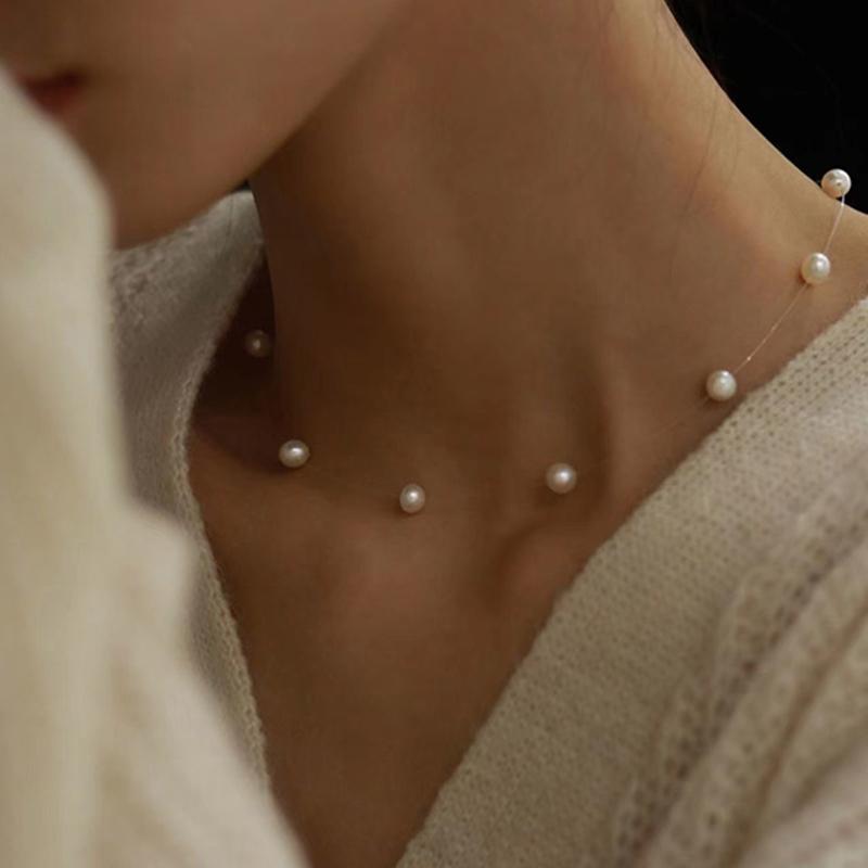 Elegant Cute  White Imitation Pearl Beads Choker Clavicle Chain Necklace For Women Wedding Jewelry Collar  New