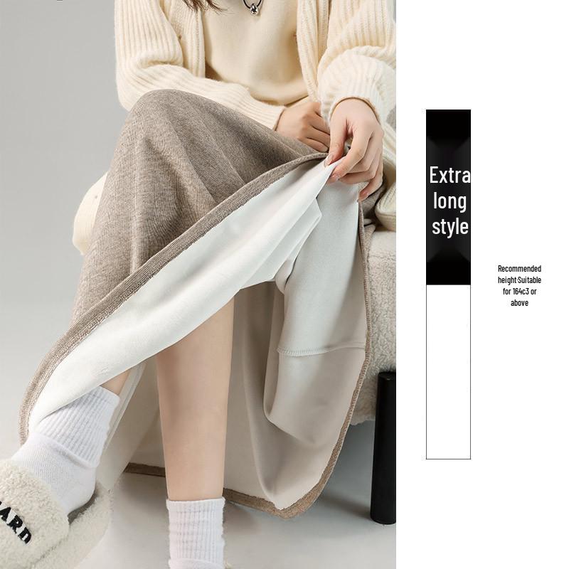 Women's High Waist Gray A-Line Skirt - Early Spring 2026 Collection, Slimming Mid-Length Design