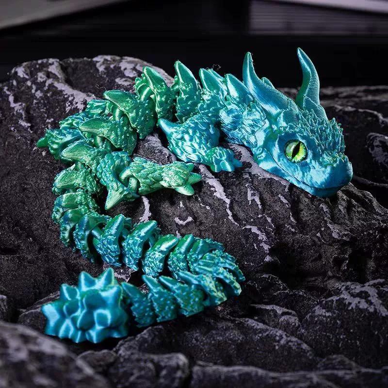 30/24CM 3D Print Magic Dragon Model Multi-joint Movable Fish Tank Gaming Table Home Decoration Desk Ornament Toy
