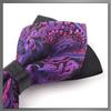 [Buzz Selection] Jacquard Double Bow Tie, Suitable for Weddings, Business, Stylish, Unique, Glossy, Elegant, Men's AC531 (Silver)
