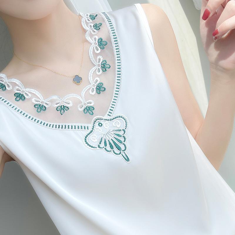 V-neck Suspender Women Summer New Splicing Sleeveless Vest Sexy Versatile Premium Top