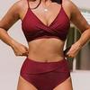 2023 Best-Selling Women's V-Neck High-Waisted Twist Bikini with Adjustable Straps