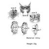Herzschmuck Totenkopf Ring Gesicht 6er Set