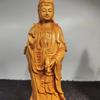 Natural Solid Wood Sculpture Guanyin, Buddha Tathagata Statue ,Chinese Buddhist Figures Home Room Office Feng Shui Statues