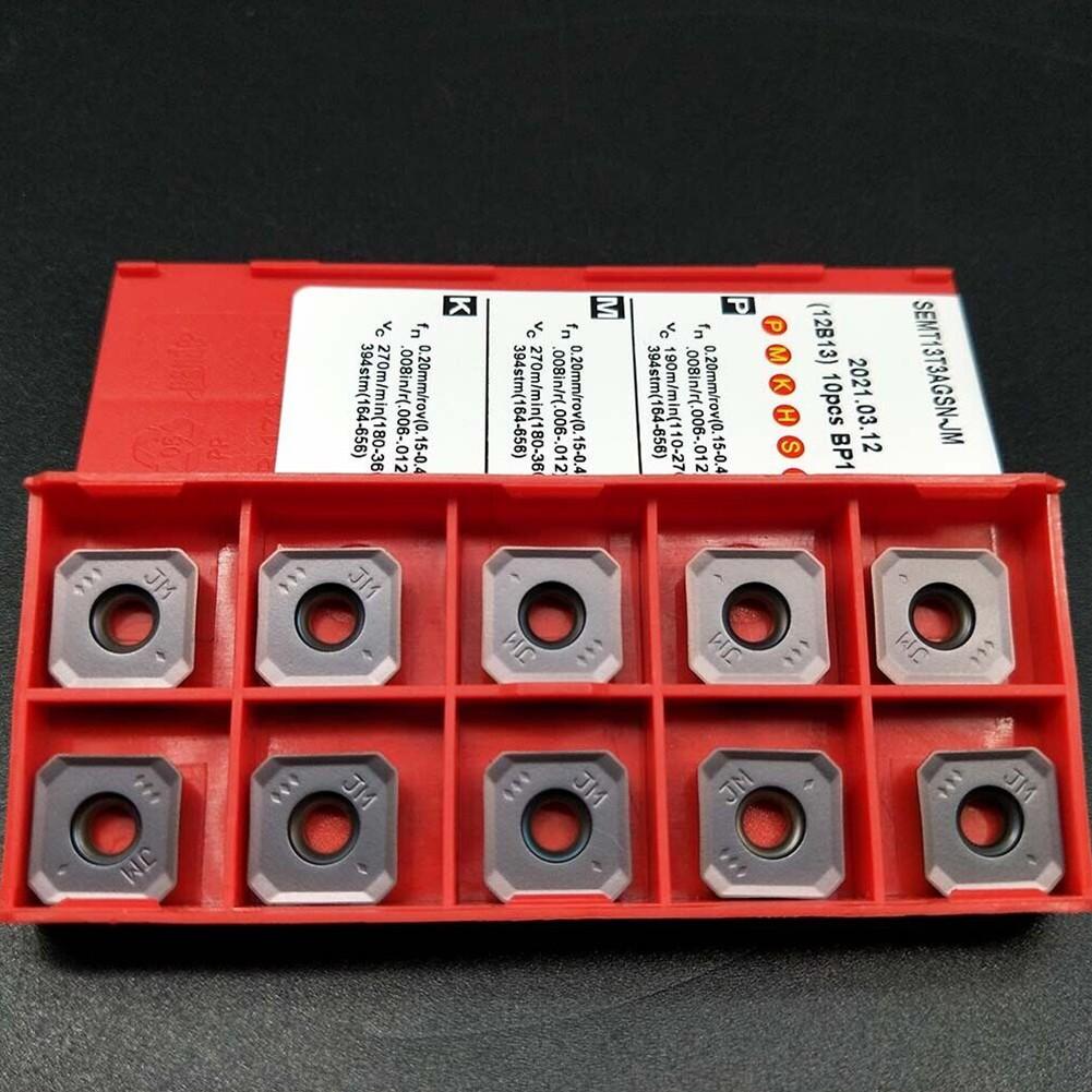 10PCS SEMT13T3AGSN-JM BP1125 Indexable CNC Carbide Milling Insert for P/M/K