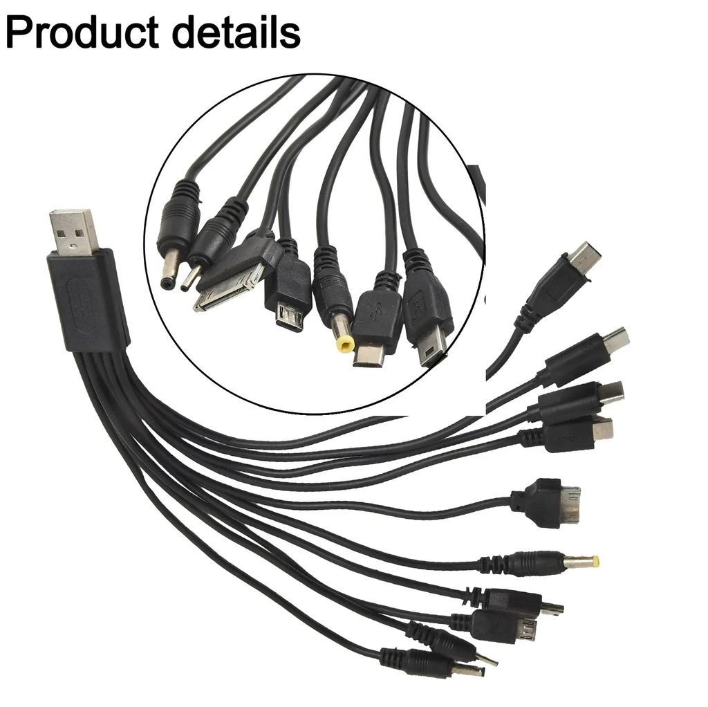 Home Use 10 In 1 USB Cable 10 In 1 USB Charging Cable Mobile Charger Compact USB Charger Resilient Material For SAMSUNG