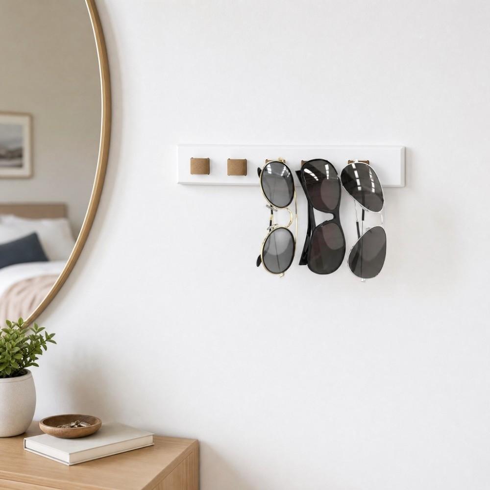 Wooden Wooden Sunglasses Storage Rack Space Saving 5Holes Glasses Display Rack Wall Mounted Durable Eyeglass Rack Boutique