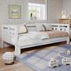 Daybed, Pull-Out Bed, 90 x 200cm, Solid Pine, with Second Sleeping Space And Roll-Up Slatted Frame, Heart-Shaped Bed,