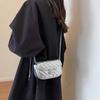 Silver Rhombus Chain Bag, Exquisite and High-end Small Fragrant Design Small Square Bag 2023 New Shoulder Messenger Bag