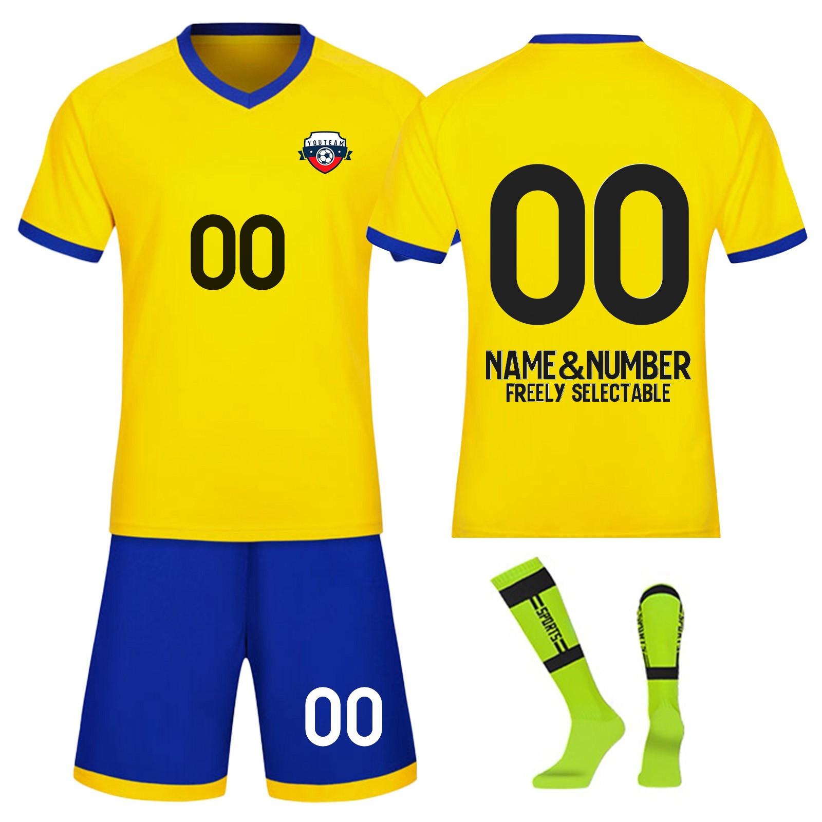 

Youth Soccer Uniform Set Red Jersey, Shorts, Socks for Kids Breathable Fabric, Comfortable Fit Team Sports XS жовтий