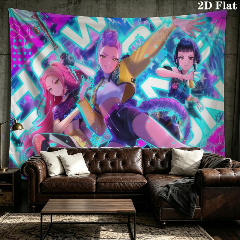 K-Pop Shadow Legends Wall Tapestry Aesthetic Wall Hanging Printed Fabric Blanket Decorative Tapestries for Bedroom Living Room Home Decor