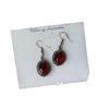 Temperament Gothic Geometric Oval Lacework Deep Red Glass Crystal Dangle Earrings for Women Halloween Charm Retro Jewelry Gifts