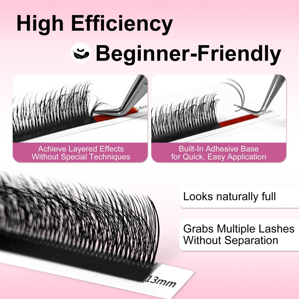 ABONNIE 5D Multi Layer Lashes Camellia Lash Extensions LJ/LB/LC Curl Wild Fluffy Double-Layer Individual Eyelash Extension