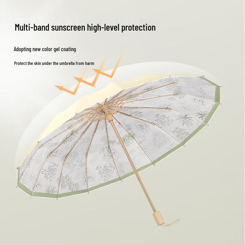 Nanqiao Wooden Handle UV Parasol