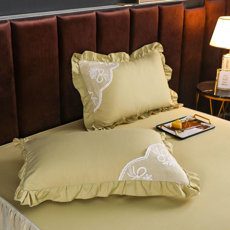 

Наволочка для свадебной спальни, наволочка для подушки, роскошное кружево, лето, дышащее, простое, мягкое, удобное, уютное, для пар, вышивка 48x74 см 48x74cm