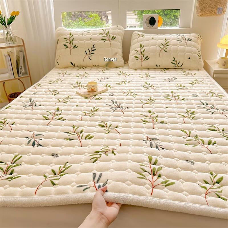 JINGRUIXIANG Winter Milk Velvet Padded Mattress Topper