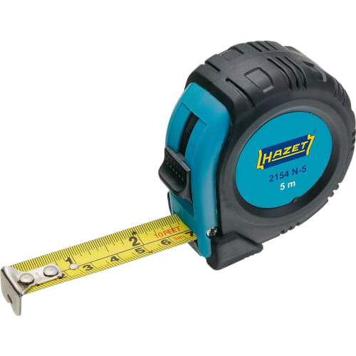 

HAZET 2154N-5 Convex Tape Measure, 5m, Anti-Kink Design, Double-Sided Graduations, Automatic Rewind, Corrosion-Resistant Coating, Belt Clip, Internal