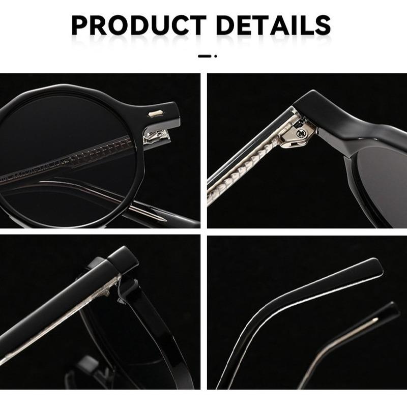 New Classic Round Frame Rice Nail Men's and Women's Fashion Sunglasses Plug in Legs Versatile Personalized Sunglasses