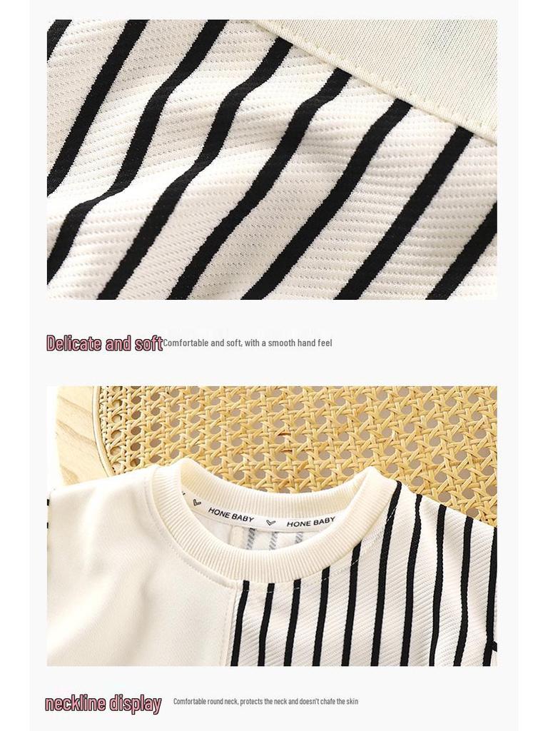 2024 Trendy Korean Style Round Neck Long Sleeve Sweatshirt for Boys and Girls - Children's Fashionable Spring/Autumn Wear