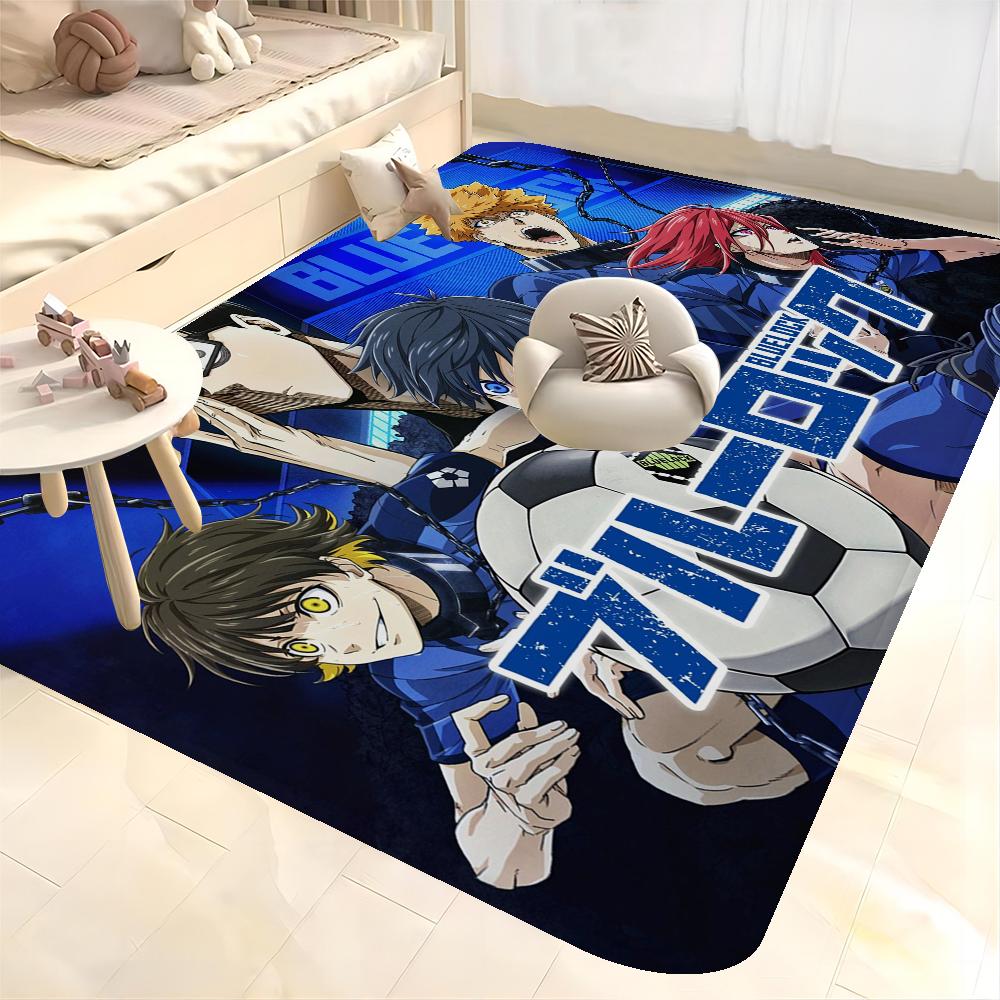 Blue Lock Room Mats Cheaper Anti-slip Modern Living Room Balcony Printed Household Carpets
