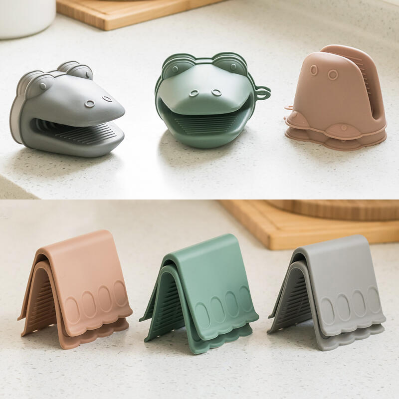 Domestic silicone kitchen pot handle set 2P Handy handle khaki
