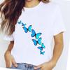 European Size Casual Butterfly Clothing Floral 90s Short Sleeve Women Clothing Fashion Clothes T Tee Top Tshirt Female Print Graphic T-shirt