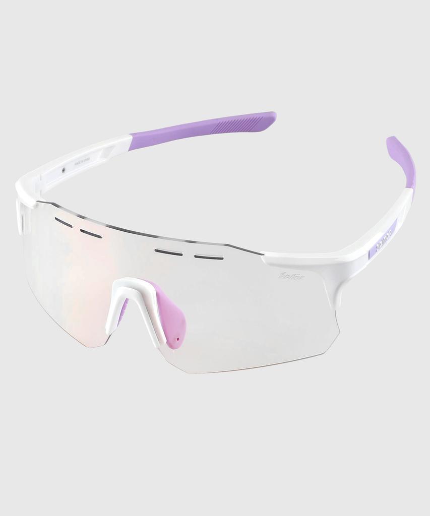 Tuditeo Nus Goggles Uv Protection Athletic Sunglasses C6 Photochromic Red/Frame White Purple