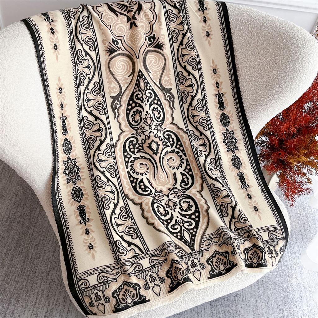 Scarf Women'S Autumn And Winter High-End Imitation Cashmere Shawl Dual-Purpose Versatile Thickened Warm Scarf