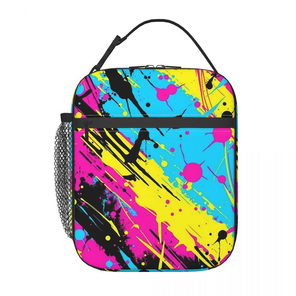 Colorful Graffiti Splashing Insulated Lunch Bag for Women Office Cooler Thermal Food Box Tote Portable Lunch Boxes Container