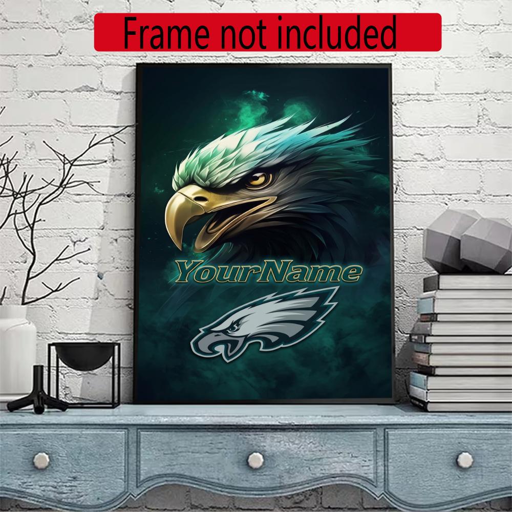 Philadelphia Eagles Personalized Name Diamond Paintings Mosaic Wall Round Diamond Art Painting Kits Embroidery Crystal Accessories Frameless