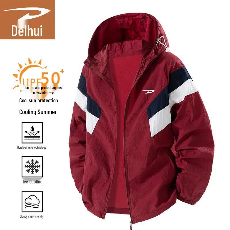 Deerway Men s Color Block Ice Silk UPF50+ Sun Protection Jacket 3XL