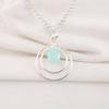 Aqua Chalcedony Pendant, 925 Solid Sterling Silver Jewelry, Gemstone Pendant, Gift For Her Handmade Dainty Jewelry