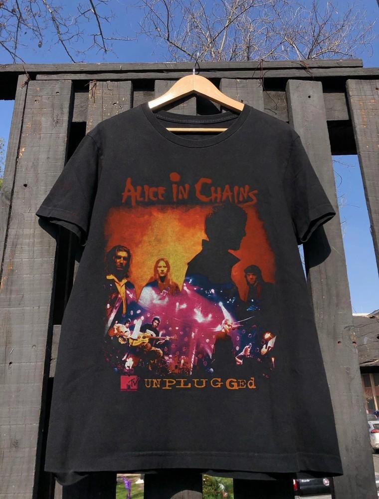 Alice In Chains MTV Unplugged 1996 Unisex Black Cotton Tshirt Size S5XL Unisex T-Shirt S