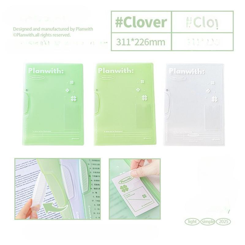 Planwith Friends Program, Clover Rotating Folder A4 Thickened pp Subject Classification Storage Book Information Book
