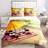 3pcs Set Mickey Beach Vacation1pc of Quilt Cover+2pcs of Pillowcase, No Core, Print Bedding, All Seasons Bedroom Setting103