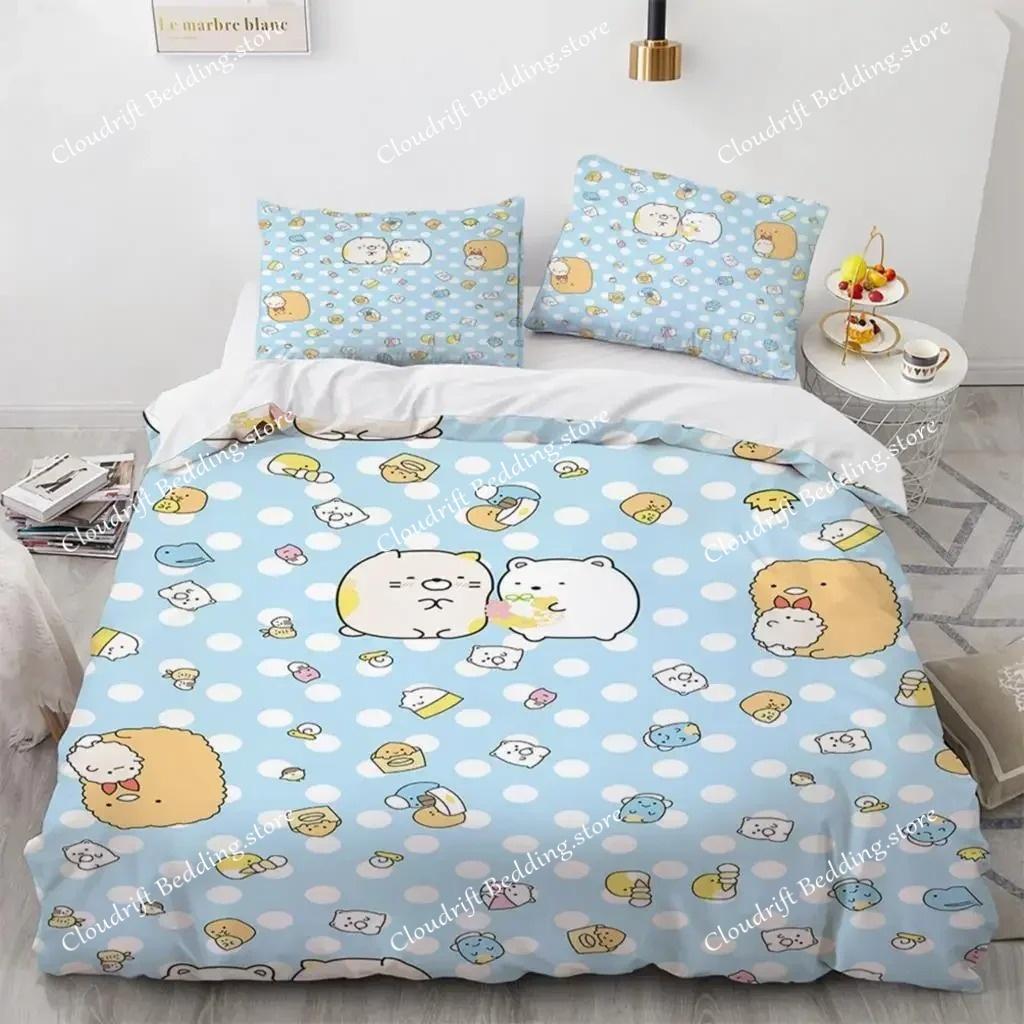 Japanese Cartoon Sumikko Gurashi Anime Bedding Set Kawaii Cute Sumikkogurashis Duvet Cover Quilt Cover Pillowcase Queen King