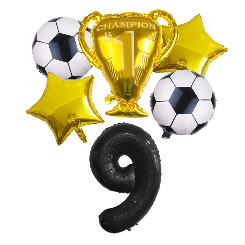 Football Award Latex Balloon Digital Aluminum Film Set Baby Birthday Party Decoration Scene Arrangement
