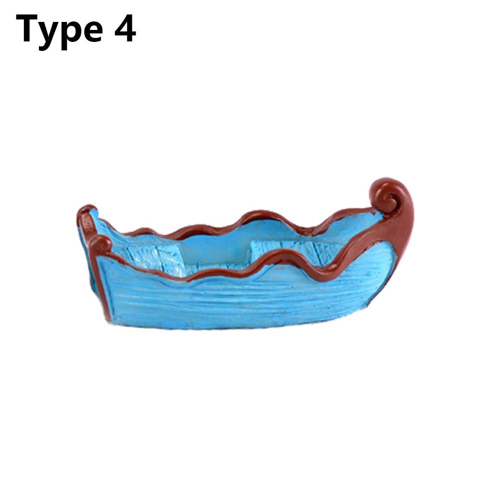 Garden Ornament Micro Landscape Artificial Paddle Home Decorations Boat Figurine Miniature Ship